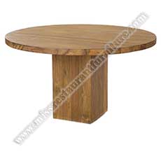 countryside round restaurant tables_wood restaurant tables 1008_Simple countryside solid wood round restaurant tables, birch wooden round restaurant tables top with countryside square table base