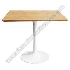 square modern cafe tables_wood restaurant tables 1216_Natural color solid rubber wood square modern cafe table/bistro tables top with white tulip table legs