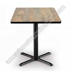 cheap restaurant laminate tables_wood restaurant tables 1232_Hotsale cheap 60/70/80 cm restaurant/bistro laminate square tables top with cross shape iron table legs