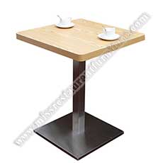 fast food square tables_wood restaurant tables 1240_Fast food room/cafeteria cheap small square 2 seat plywood dinning table with steel table base