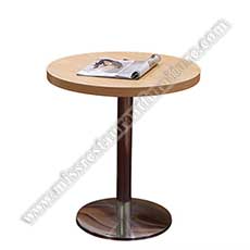 round laminate cafe tables_wood restaurant tables 1241_Wholesale modern round plywood with fireproof laminate cafe room tables with round steel table base