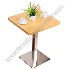 square cafe room tables_wood restaurant tables 1242_Cheaper square restaurant/cafe room MDF cafe tables with stainless steel table legs