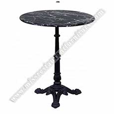 antique round marble tables_marble restaurant tables 1525_Antique european round marble bistro tables restaurant/bar room 60cm black natural marble dining table with retro cast iron table legs