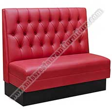 red button dining booth_restaurant booth seating 5022_Customize button back design red leather indoor dining booths seating restaurant dining booth sofa