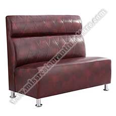 metal footer restaurant bench_restaurant booth seating 5063_Best price commercial hotel 120cm brown leather booth seating with metal footer soft restaurant sofa bench for sale