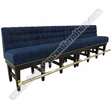 high bar booth sofas_restaurant booth seating 5220_Customize solid wood high bar booth sofas with steel footer long antique design fabric pub/bar high booth seating