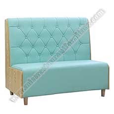 wood cafeteria wooden booth_restaurant booth seating 5222_Restaurant modern booth seating green sofa button tufted inner back luxury PU leather cafeteria wooden booth