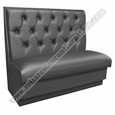 black leather bench_restaurant booth seating 5271_Antique design wooden frame black color bench sofas with button back leather black wood dining bench seating